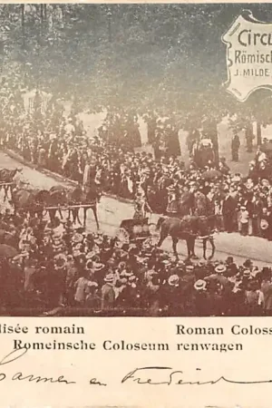 Utrecht Circus Barnum & Baily Romeinsche Coloseum renwagens 1901 Reclame HC42803 Ekspresowa dostawa