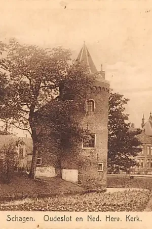 Schagen Oudeslot en Ned. Hervormde Kerk 1926 HC42607 Kup teraz
