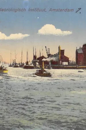 Szybka dostawa Amsterdam Handelshoofd met Meteorlogisch Instituut 1926 Sleepboot Scheepvaart HC42595