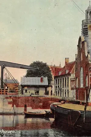 Wysoka jakość Rotterdam Voorhaven met binnenvaart schepen 1907 Delfshaven HC42674