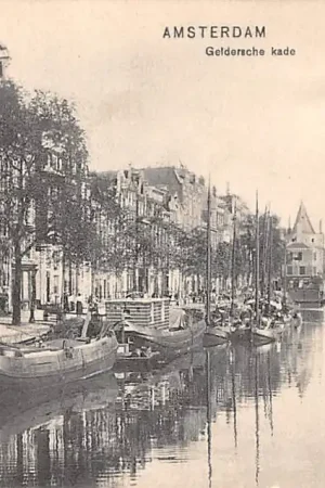 Zamów teraz Amsterdam Geldersche Kade met binnenvaart schepen 1907 HC42487