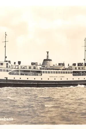 Autentyczny Vlissingen Veerboot Koningin Juliana Vlissingen - Breskens 1953 Veer Schepen Scheepvaart HC42480