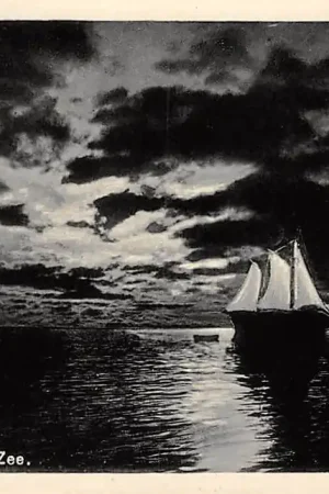 Bezpieczna płatność Wijk aan Zee Wolkenstudie Zeilschip in het maanlicht 1943 HC42431