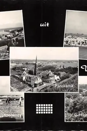 Wysoka jakość Wijk aan Zee Groeten uit 1963 Panorama Badgenoegens Strandleven Gezicht op Hoogovens HC42429