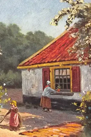 Ekspresowa dostawa Fantasie Vintage Moeder en kind bij de boerderij klederdracht Illustrator Gerstenhauer HC42171