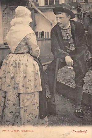 Friesland Echtpaar in klederdracht 1900 HC41383 Niska cena