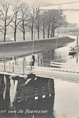 Wysoka jakość Beemster Brug over de Ringvaart met binnenvaart schip Scheepvaart HC41300