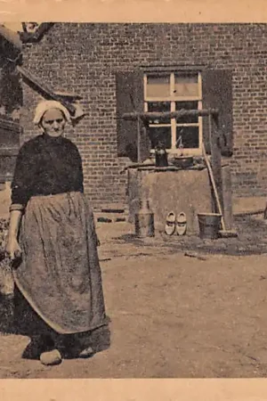 Autentyczny Noord-Brabant Brabants Dorpsleven Moei-jeg komt ze met der kruiwaagel thuis 1963 Klederdracht HC41288