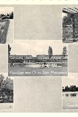 Bezpieczna płatność 's-Gravenhage Groeten uit met Viljoenskopje Zwembad Plasvijver met Ot en Sien Monument Rosarium en Gezicht op een der vijvers HC40875