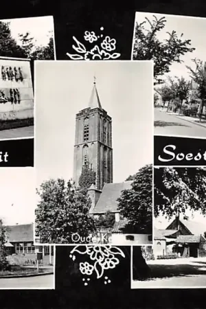 Soest - Soestdijk Groeten uit 1962 Monument Gevallenen Oranje Nassau school Oude Kerk Oranjelaan Oud-Soest HC40035 Popularny