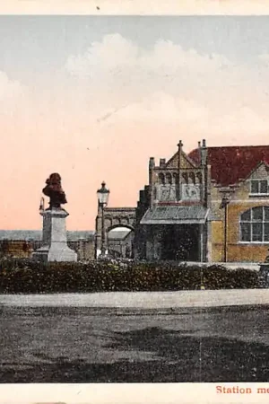 Amersfoort Station met Standbeeld Oldebarneveld Spoorwegen 1919 HC40011 Zamów teraz