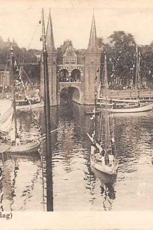 Sneek De Kolk op Hardzeilersdag Zeilschepen en binnenvaart schepen HC39663 Szybka dostawa