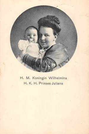 's-Gravenhage H.M. Koningin Wilhelmina met baby H.K.H. Prinses Juliana 1909 Koningshuis HC39357 Popularny