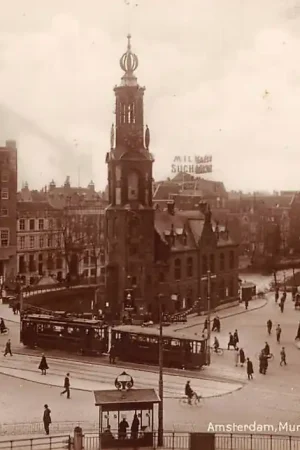 Wysoka jakość Amsterdam Munt met tram Type fotokaart HC39346