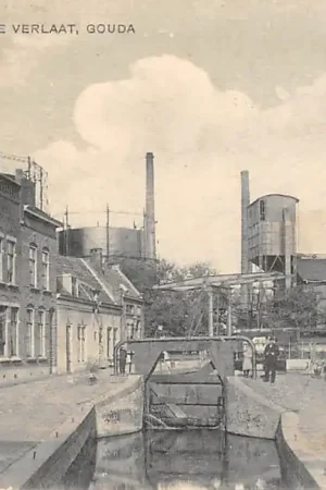 Darmowa dostawa Gouda Moordrechtsche Verlaat vanaf Prins Hendrikstraat richting Turfsingel met Sluis en Gasfabriek Gompers 22715 HC39119