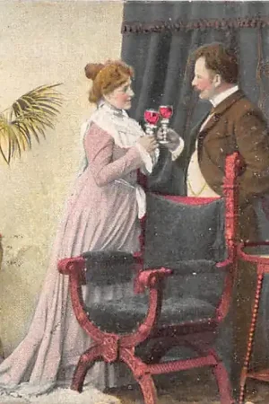 Zwrot pieniędzy Fantasie Vintage Echtpaar proost op het nieuwe jaar HC38749