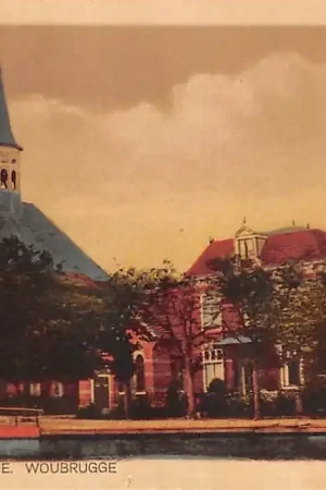 Woubrugge Herv. Kerk met Pastorie 1927 HC38564 Kup teraz