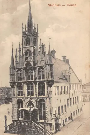 Autentyczny Gouda Markt Stadhuis 1916 HC38407