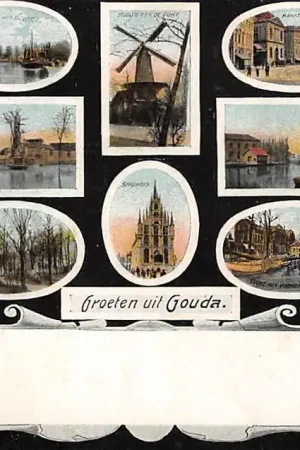Gouda Groeten uit 1900 met 12 afbeeldingen HC38403 Tani
