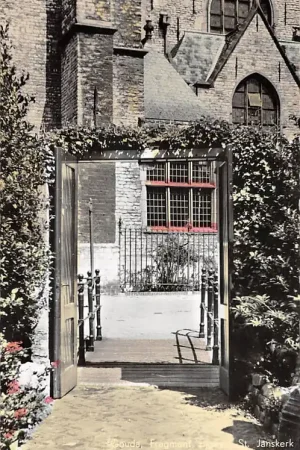 Gouda Achter de Kerk Fragment zijkant St. Janskerk nog zonder Lazaruspoortje HC38377 Ekspresowa dostawa
