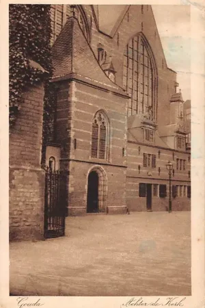 Gouda Achter de Kerk Muurhuizen St. Janskerk 1916 HC38376 Zwrot pieniędzy