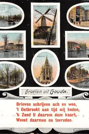 Gouda Groeten uit 1915 met 12 gezichtjes en gedichtje HC38363 Zamów teraz