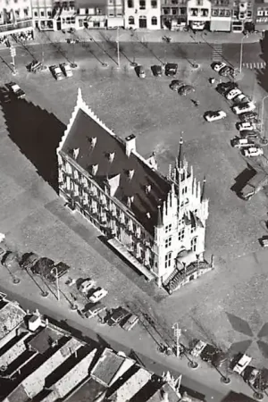 Gouda Markt Auto Panorama 1967 KLM Luchtfoto no. 34457 HC38260 Oryginalny
