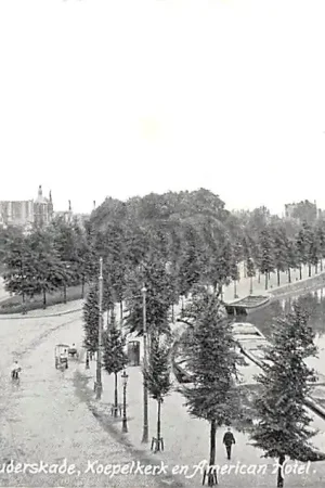 Wyprzedaż Amsterdam Stadhouderskade Koepelkerk en Amserican Hotel Tram 1907 HC37954