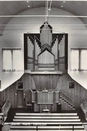 Sliedrecht Interieur Chr. Gereformeerde Kerk Centrum Orgel en preekstoel 1974 HC37900 Zwrot pieniędzy
