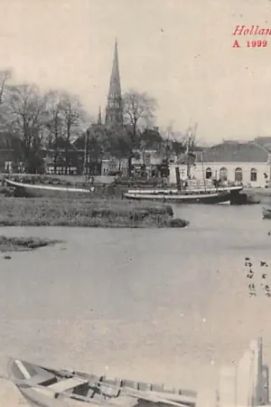 Gouda Hollandsche IJssel Veerstal Mallegats sluis 1911 Binnenvaart schepen Scheepvaart HC37788 Tylko dziś