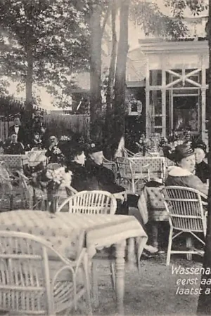 Wassenaar Huize Nieuwe Deijl eerst aankomende van Den Haag laatst aankomende van Leiden H. Visser Terras 1916 HC37574 Niska cena