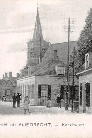 Sliedrecht Kerkbuurt Reclame van Boekhandel van Wijnaarden op de achterzijde voor het boek Sliedrecht zoals het was HC37136 Premium