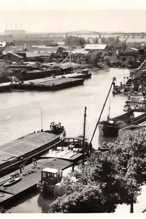 Wysoka jakość Sliedrecht Haven Binnenvaart schepen Scheepvaart Baggermolen 1957 HC37067