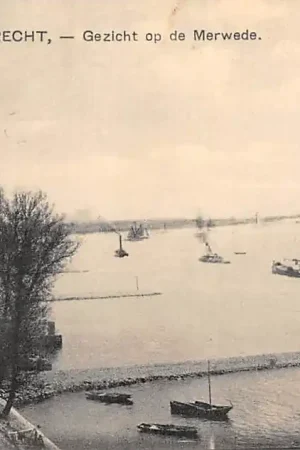 Sliedrecht Gezicht op de Merwede 1915 Nauta 5966 Binnenvaart schepen Scheepvaart HC36509 Wysoka jakość