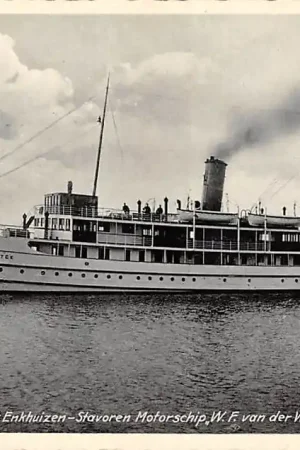 Szybka dostawa Enkhuizen - Stavoren Stoomboot-Veerdienst Motorschip W.F. van der Wijck in volle Zee Zuiderzee Schepen Scheepvaart HC36158