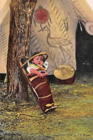 Zamów teraz USA Indianen Indians Hiawatha at Min-ne-ton-ka on Lake Chau-tau-qua 1906 Vintage Noord-Amerika Fantasie Kind HC35889