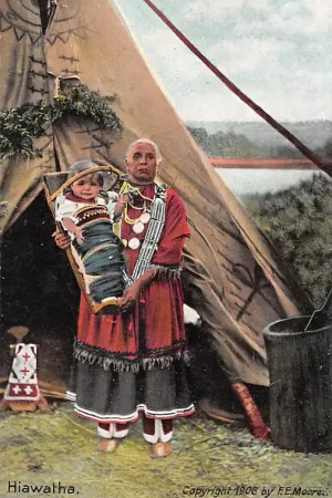 USA Indianen Indians Old Nokomis nurses the Little Hiawatha 1906 Fantasie Vintage Kind Noord-Amerika HC35888 Kup teraz