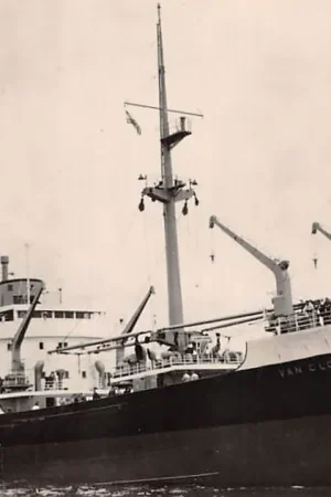 Autentyczny Scheepvaart m.s. Van Cloon De Koninklijke Paketvaart-Maatschappij (KPM) Amsterdam 1962 Schepen HC35501