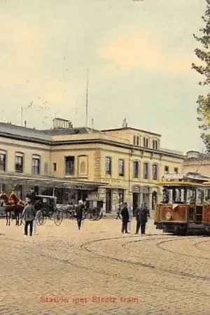 Utrecht Station met Electr. tram 2 en 3 Spoorwegen 1909 HC35568 Bezpieczna płatność
