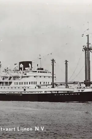 Autentyczny Scheepvaart Kon. Java-China-Paketvaart Lijnen m.s. Tjinegara Amsterdam Schepen HC35394