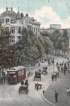 Rotterdam Zeevischmarkt 1906 Tram Lijn 1 HC35219 Rabat