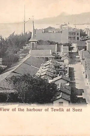 Egypte Suez View of the harbour of Tewfik Scheepvaart Egypt Afrika HC34875 Autentyczny