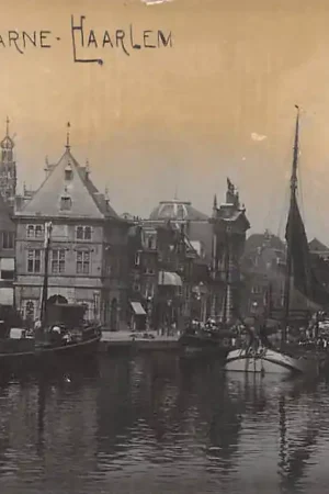 Tylko dziś Haarlem Spaarne Fotokaart met binnenvaart schepen Scheepvaart HC34513