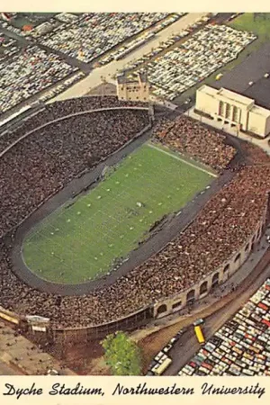 Autentyczny USA Evanstone Illinois Dyche Stadium Nortwestern Wildcats University Sport Rugby Noord-Amerika America HC34278