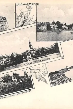 Zaandam De Zaanstreek 1900 Molen HC33855 Oryginalny