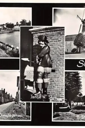 Sluis (ZL) Groeten uit 1965 Kade Dinsdagstraat Jantje v. Sluis Molen en St. Anna ter Muiden Zeeuws-Vlaanderen HC33166 Ekspresowa dostawa