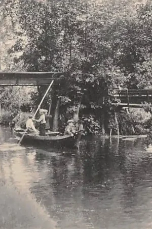 Giethoorn Hollandsch Venetië Boeren in punter Stempel L. Prinsen Café 't wapen van Giethoorn HC32691 Autentyczny