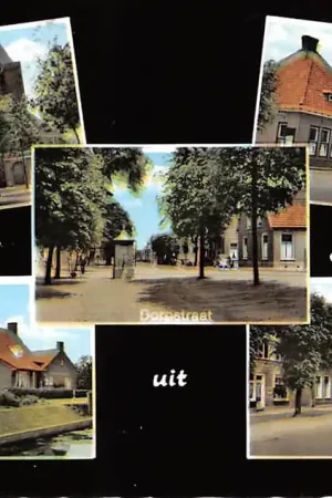 Schoonrewoerd Groeten uit 1968 Ned. Hervormde Kerk Dorpstraat Gemeentehuis en Chr. Landbouw school HC32649 Oferta