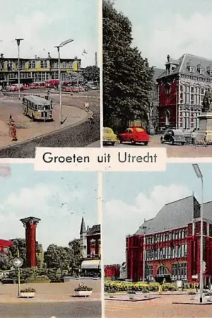 Zwrot pieniędzy Utrecht Station Universiteitsgebouwen Jaarbeurs Hoofd postkantoor 1959 HC32616