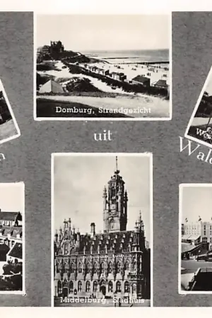Walcheren Veere Middelburg Stadhuis Zoutelande Vlissingen Westkapelle Vuurtoren Domburg Strand 1952 HC32170 Tylko dziś